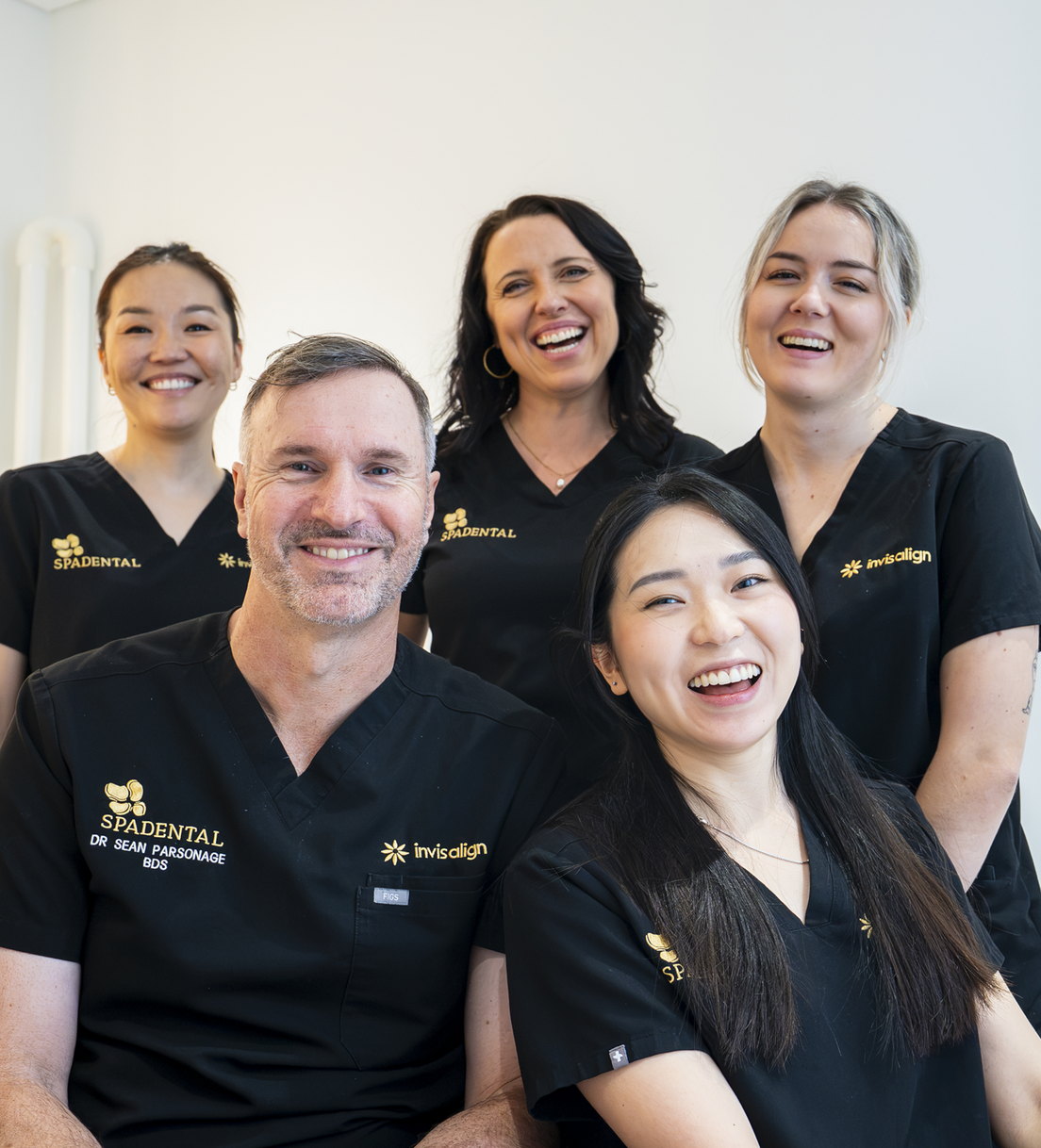 Five of the Spa Dental clinical team together in the practice