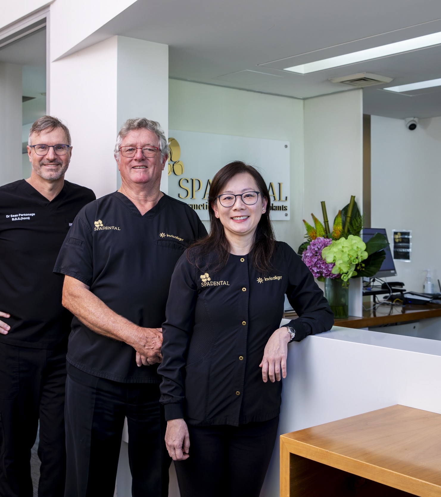 The Spa Dental Sydney CBD implant team at the practice reception