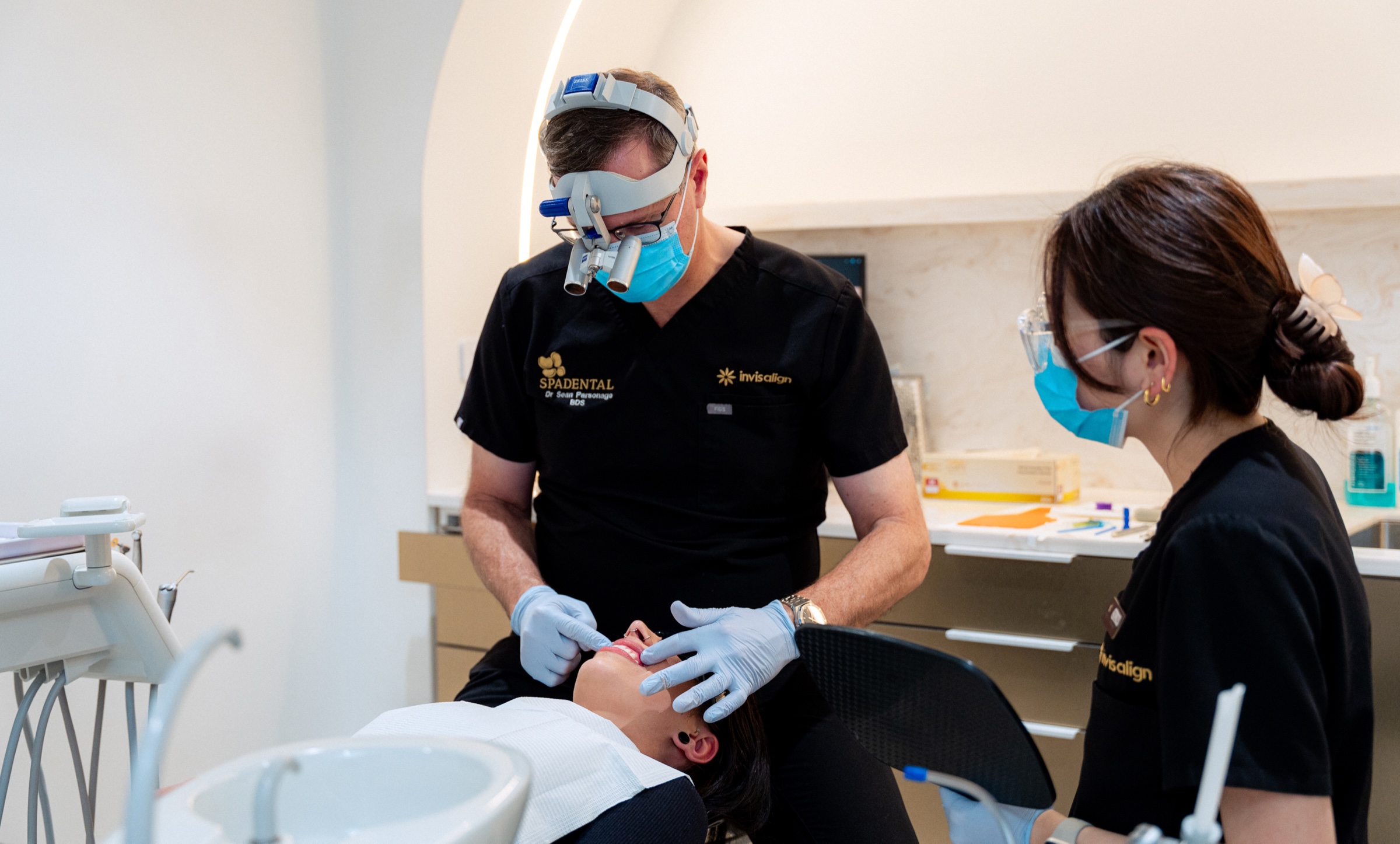 A calm, reassuring chairside consultation at Spa Dental Sydney CBD